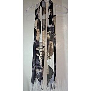 Women’s Apt 9 100% Rayon Scarf Large Floral Print Fringe